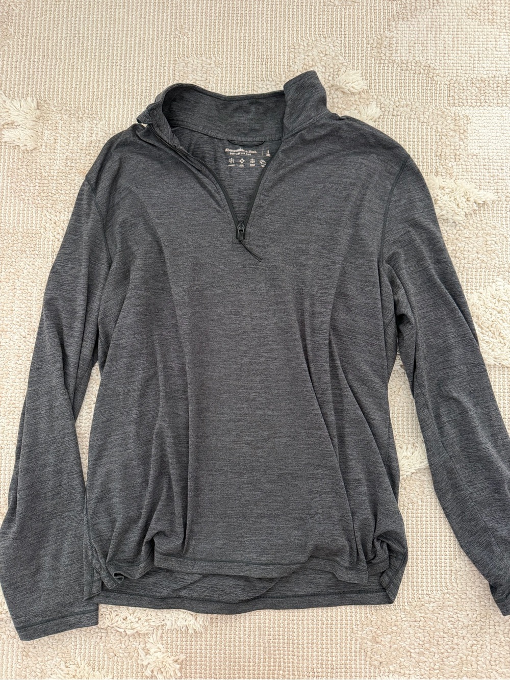 Abercrombie & Fitch Dark Gray Quarter-Zip Pullover